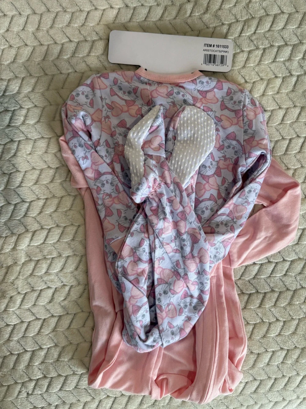 Disney Pink Zip Front Baby Footie 2 Pack